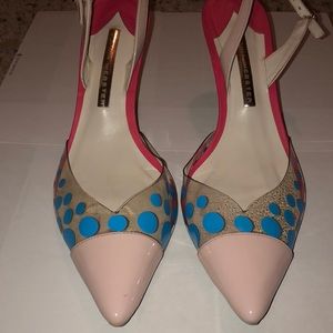 Sophia Webster PVC Lthr polka dot slings 38.5